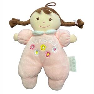 Stephan Baby Soft Plush My First Doll Fair Complexion Brown Hair Braids